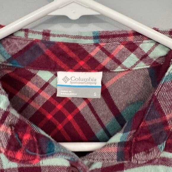 Columbia Sportswear Multicolor Red Button Down Flannel Top Women's Size Small - Picture 4 of 5